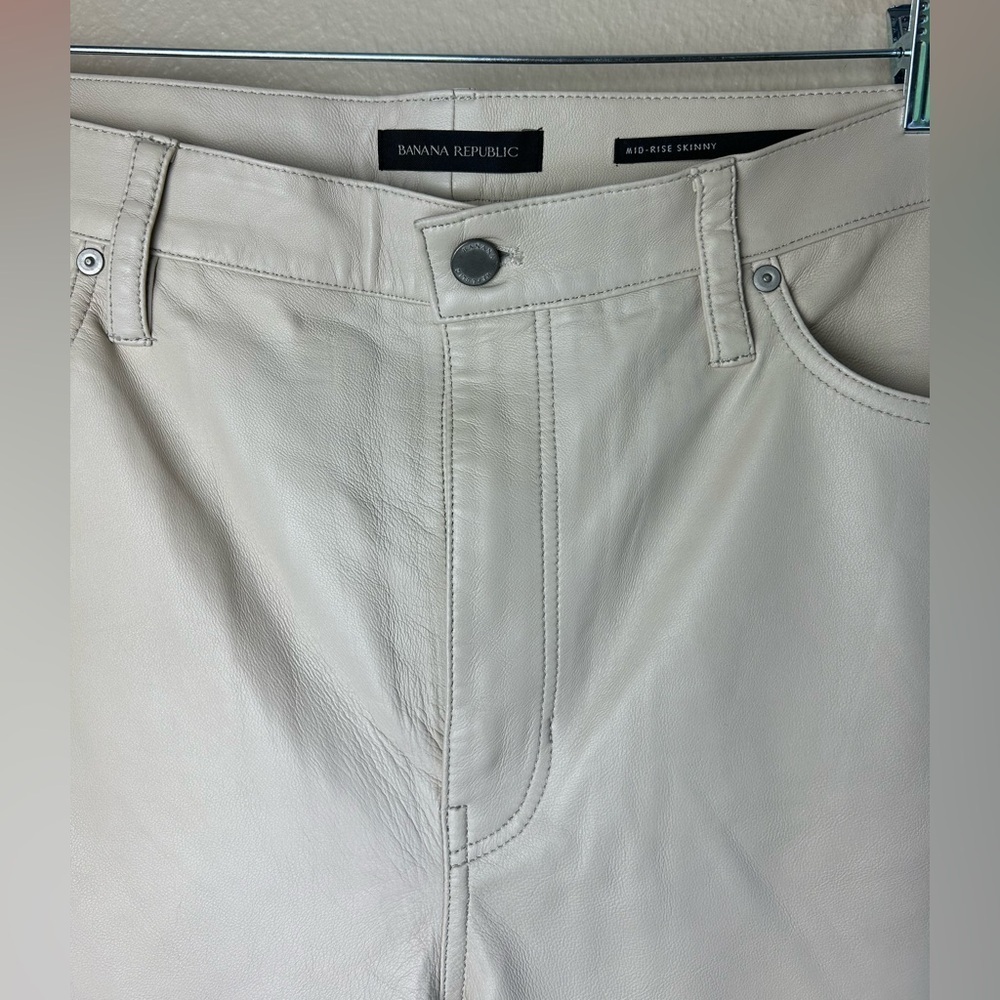 Banana Republic genuine leather mid rise skinny pants - Picture 2 of 10